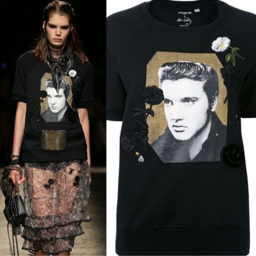 Coach • Elvis Graphic Embroidered Patch Sweatshirt M